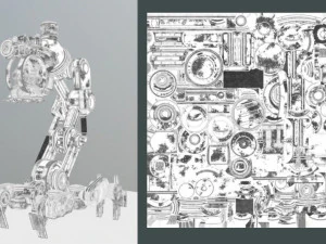 mech neck walker - blender game engine and unity 3d 3D Model