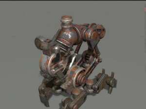mech neck walker - blender game engine and unity 3d 3D Model