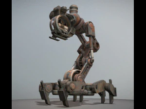mech neck walker - blender game engine and unity 3d 3D Model