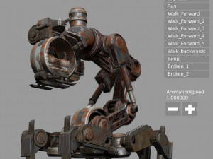 mech neck walker - blender game engine and unity 3d Model 3D