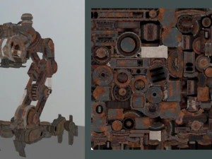 mech neck walker - blender game engine and unity 3d 3D Model
