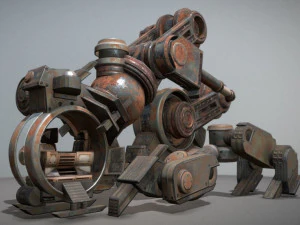 mech neck walker - blender game engine and unity 3d 3D Model