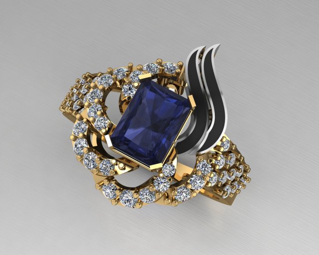 a stylish ring 3Dプリントモデル .c4d .max .obj .3ds .fbx .stl .blend