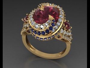 a stylish ring 02 3D 打印模型
