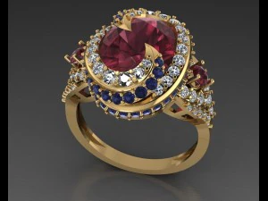 एक स्टाइलिश अंगूठी 02 3D प्रिंट मॉडल