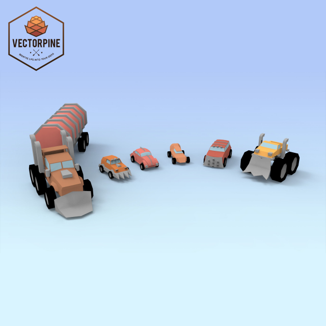 low poly raider cars 3Dモデル .c4d .max .obj .3ds .fbx .stl .blend
