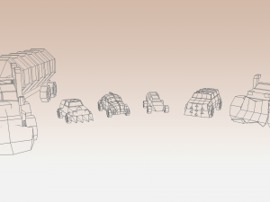 low poly raider cars 3Dモデル