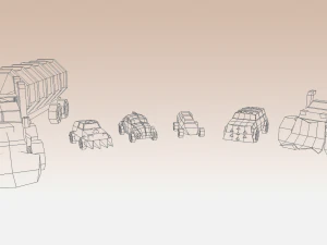 low poly raider cars 3D Model
