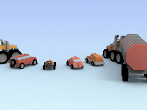 low poly raider cars 3Dモデル