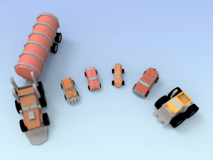 low poly raider cars 3Dモデル