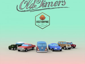 low poly oldtimer cars 3D Model