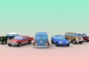 low poly oldtimer cars Modelo 3D