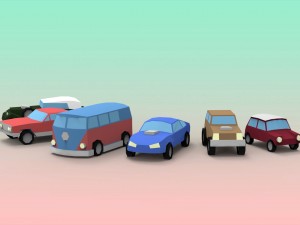 low poly oldtimer cars Modelo 3D