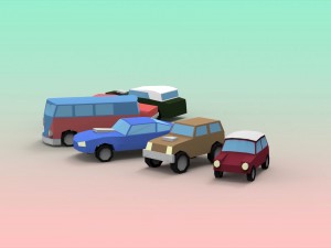 low poly oldtimer cars Modelo 3D