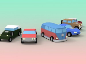 low poly oldtimer cars Modelo 3D