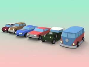 low poly oldtimer cars Modelo 3D