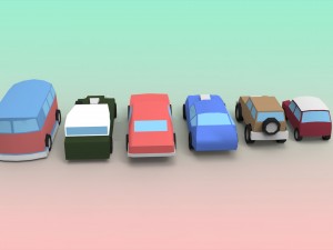 low poly oldtimer cars Modelo 3D