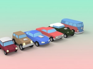 low poly oldtimer cars Modelo 3D