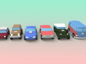 low poly oldtimer cars Modelo 3D