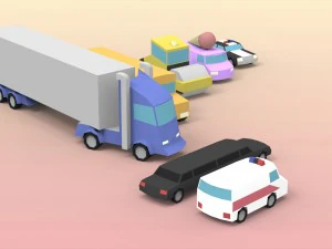 low poly utility vehicles 3D Model