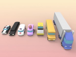 low poly utility vehicles Modelo 3D