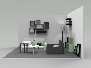low poly interiors - living room Model 3D