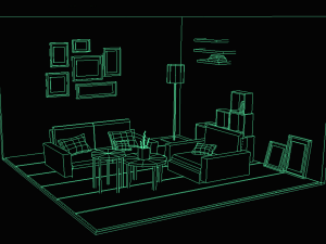 low poly interiors - living room Model 3D
