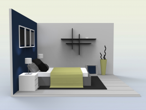 low poly interiors - bedroom 3D Model