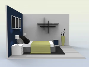 low poly interiors - bedroom 3D Model