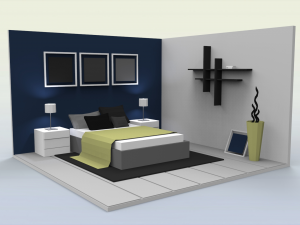 low poly interiors - bedroom 3D Model
