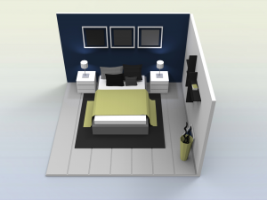 low poly interiors - bedroom 3D Model