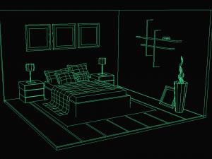 low poly interiors - bedroom 3D Model