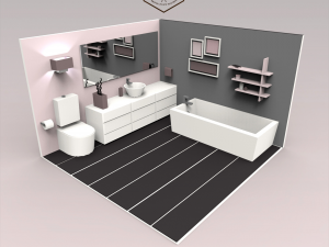 low poly interiors - bathroom 3D मॉडल