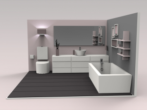 low poly interiors - bathroom Model 3D