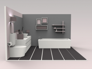low poly interiors - bathroom Model 3D