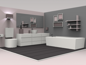 low poly interiors - bathroom Model 3D
