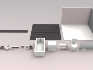 low poly interiors - bathroom Model 3D