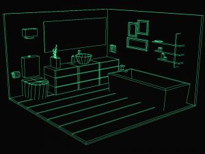 low poly interiors - bathroom Model 3D