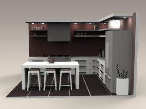 low poly interiors - kitchen Modelo 3D