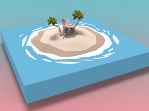 low poly exteriors - beach seaside pack 3D Model