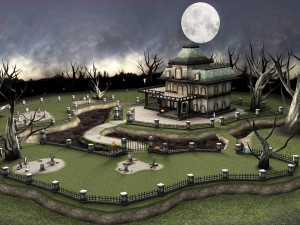 haunted house cemetery Modèle 3D