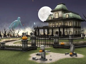 cemitério de casa assombrada Modelo 3D