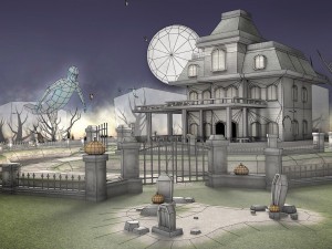 haunted house cemetery Modèle 3D