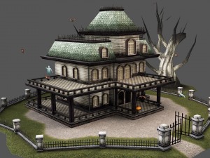 haunted house cemetery Modèle 3D
