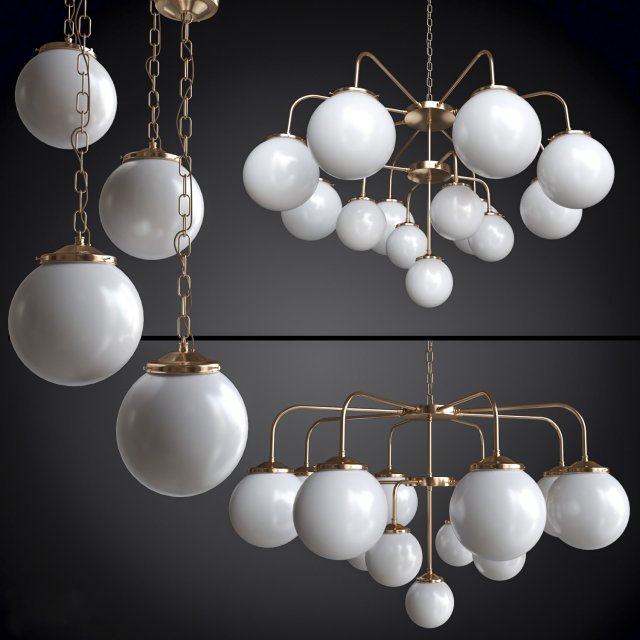 chandelier and pendant rome mullan 3D Model .c4d .max .obj .3ds .fbx .stl .blend 