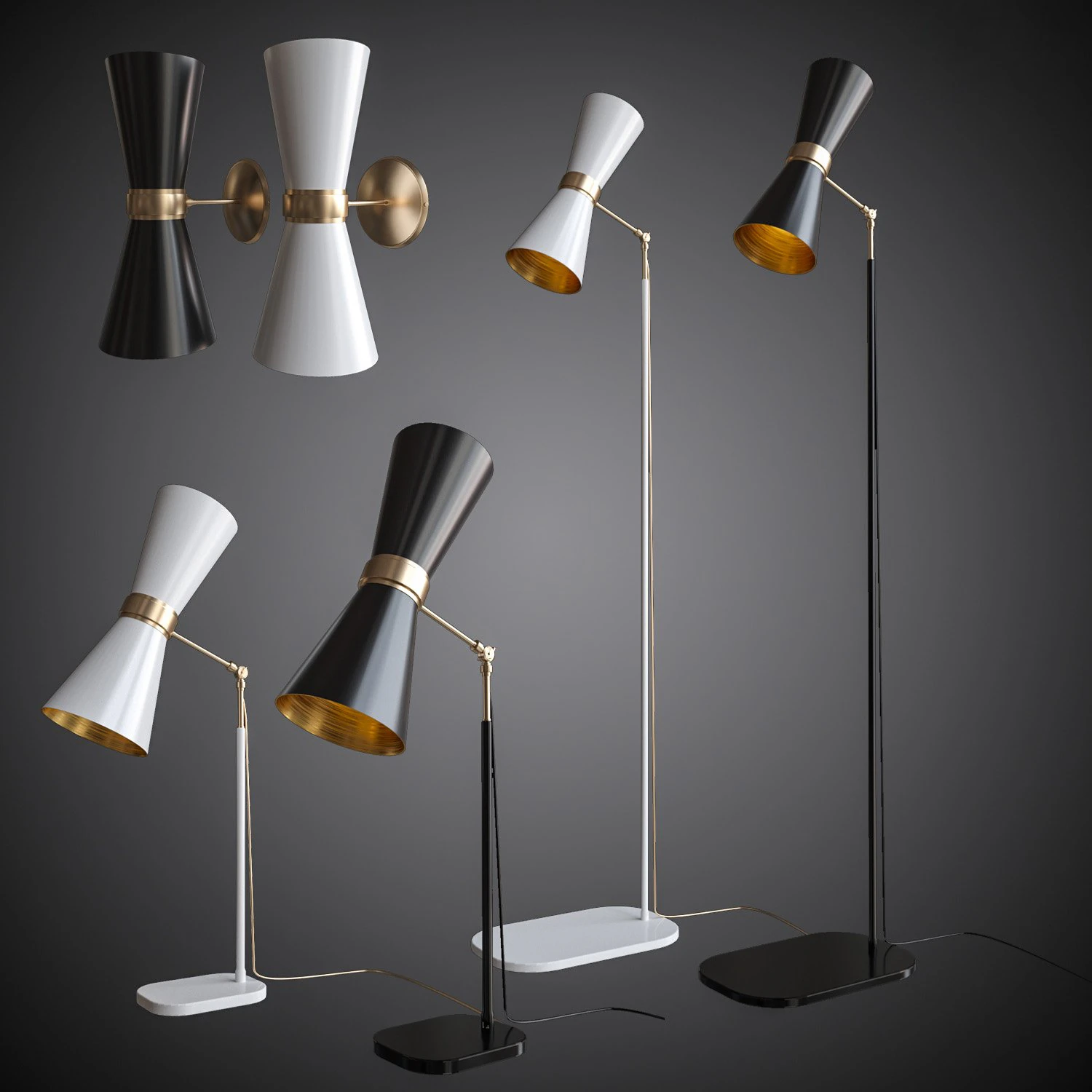 set of table lamps wall lamps floor lamps cairo 3D Model .c4d .max .obj .3ds .fbx .stl .blend 