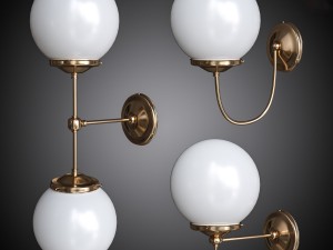 set of chandelier and wall lamps mullan 3D Model