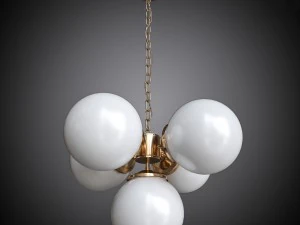 set of chandelier and wall lamps mullan 3D Model