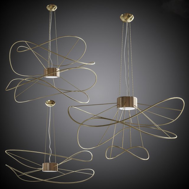 set of chandeliers axolight hoops Modèle 3D .c4d .max .obj .3ds .fbx .stl .blend 