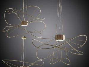 set of chandeliers axolight hoops 3D Model